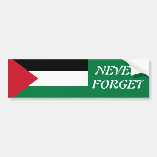 Vergeet nooit Palestina Bumpersticker (Voorkant)