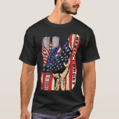 Vergeet nooit patriottische vlag 911 Amerikaanse v T-shirt (Voorkant)