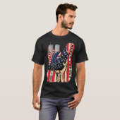 Vergeet nooit patriottische vlag 911 Amerikaanse v T-shirt (Voorkant volledig)