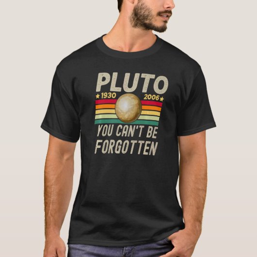 Vergeet nooit Pluto Retro Style Outer Space Scienc T-shirt (Voorkant)