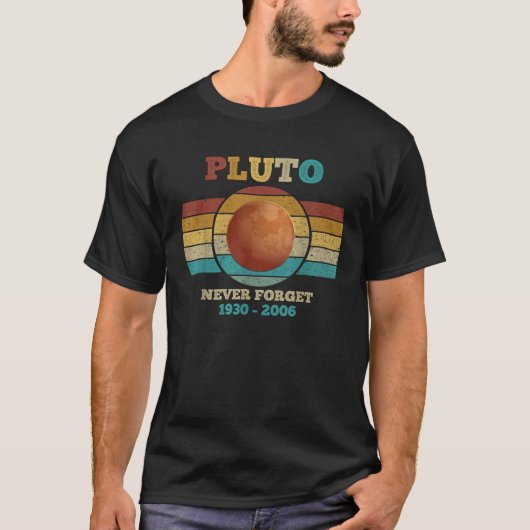 Vergeet nooit Pluto Retro Sunset Science Gi T-shirt (Voorkant)
