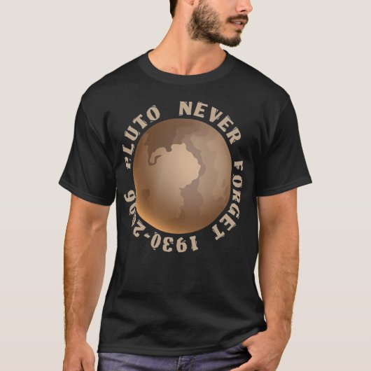 Vergeet nooit Pluto Space Graphic Planet T-shirt (Voorkant)