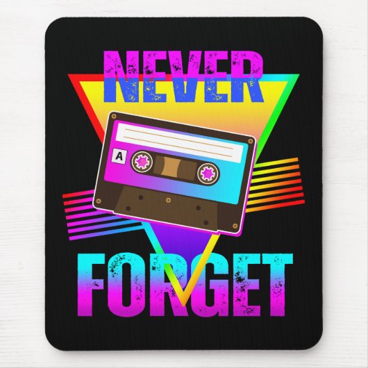 Vergeet nooit Retro Cassettebandje Recorder Muismat (Voorkant)