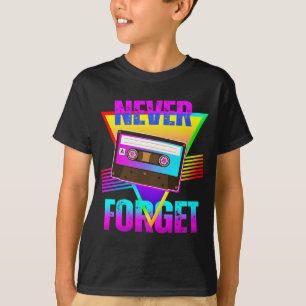 Vergeet nooit Retro Cassettebandje Recorder T-shirt