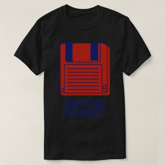 Vergeet nooit Retro Disc T-shirt (Design voorkant)