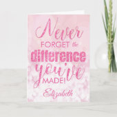 Vergeet nooit Roze Dank je wel Kaart (Voorkant)