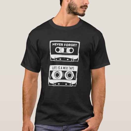 Vergeet nooit Shirt,  Cassettebandje, diskette T-shirt (Voorkant)