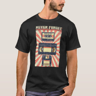 Vergeet nooit T-shirt Funny Videocassette Floppy D