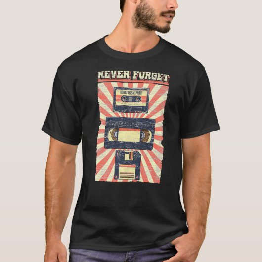 Vergeet nooit T-shirt Funny Videocassette Floppy D (Voorkant)