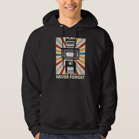 Vergeet nooit T-shirt Funny Videocassette Floppy D (Voorkant)