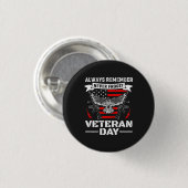 Vergeet nooit Veteranendag Ronde Button 3,2 Cm (Voorkant /achterkant)