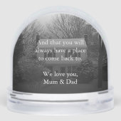 Vergeet nooit waar je vandaan komt - Home Keepsake Sneeuwbol (Achterkant)