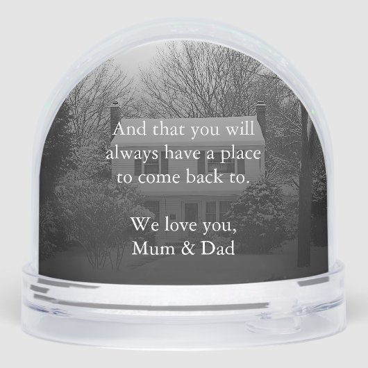Vergeet nooit waar je vandaan komt - Home Keepsake Sneeuwbol (Achterkant)