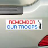 Vergeet onze troepen niet bumpersticker (Op auto)