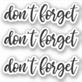 Vergeet planner memo niet schattig sticker (Voorkant)