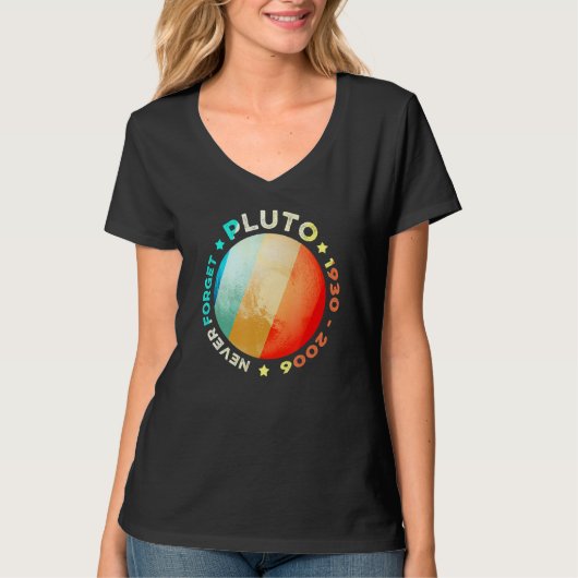 Vergeet Pluto Funny Retro Planet Space Scie nooit T-shirt (Voorkant)