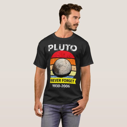 Vergeet Pluto Funny Space Science Retro Astro nooi T-shirt (Voorkant volledig)