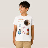 Vergeet Pluto nooit, planetaire overlagen T-shirt (Voorkant volledig)