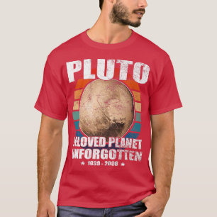 Vergeet Pluto nooit, retro, stijl, wetenschap, T-shirt