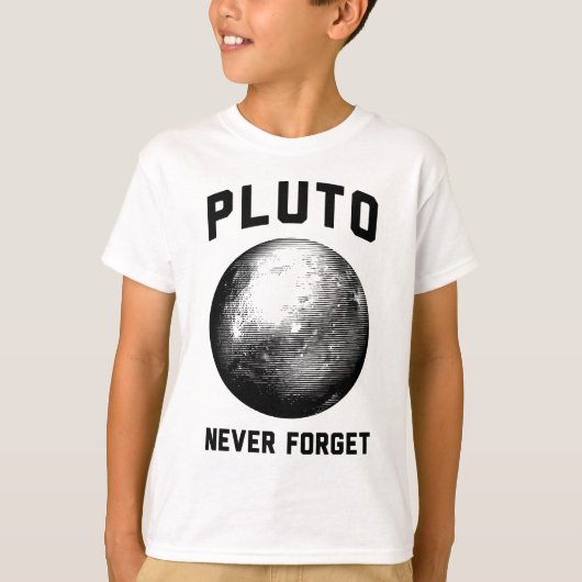 Vergeet Pluto nooit T-shirt (Voorkant)