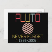 Vergeet Pluto Retro Funny Space nooit, Wetenschap Briefkaart (Voorkant / Achterkant)