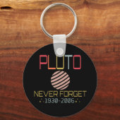 Vergeet Pluto Retro Funny Space nooit, wetenschap Sleutelhanger (Voorkant)