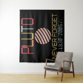 Vergeet Pluto Retro Funny Space nooit, wetenschap Wandkleed (In situ)