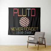 Vergeet Pluto Retro Funny Space nooit, wetenschap Wandkleed (In Situ (horizontaal))