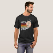 Vergeet Pluto Retro Style Space Science L T-shirt (Voorkant volledig)