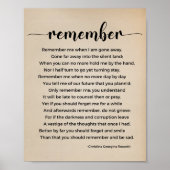 Vergeet Poem Vintage Poster niet (Voorkant)