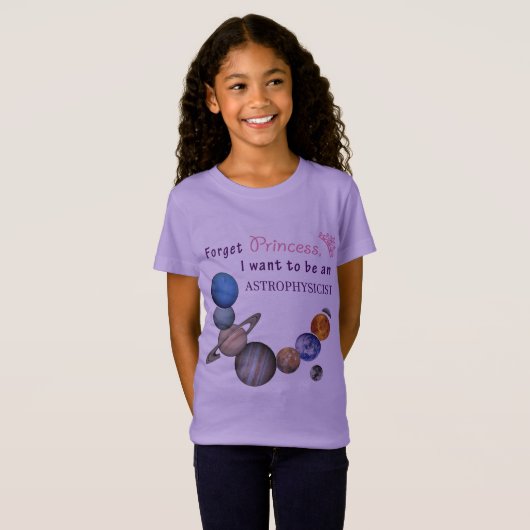 Vergeet prinses - Astrofysicus T-shirt (Voorkant volledig)