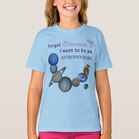 Vergeet Prinses - Astrofysicus T-shirt (Voorkant)