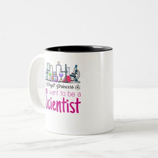 Vergeet prinses dat ik wetenschapper wil worden tweekleurige koffiemok (Voorkant links)