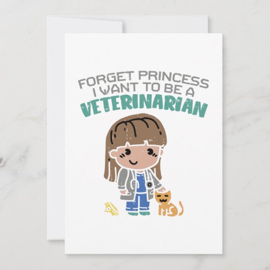 Vergeet prinses Ik wil dierenarts worden Feestdagenkaart (Voorkant)