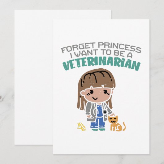 Vergeet prinses Ik wil dierenarts worden Feestdagenkaart (Voorkant / Achterkant)