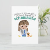 Vergeet prinses Ik wil dierenarts worden Feestdagenkaart (Staand voorkant)