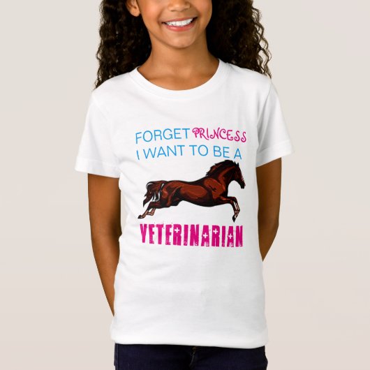 "Vergeet prinses, ik wil een dierenarts zijn" T-shirt (Voorkant)