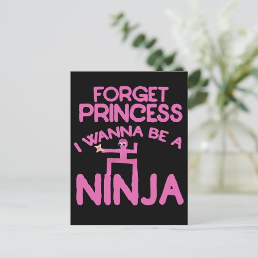 Vergeet prinses Ik wil een ninja zijn Briefkaart (Staand voorkant)