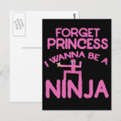 Vergeet prinses Ik wil een ninja zijn Briefkaart (Voorkant / Achterkant)