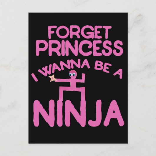 Vergeet prinses Ik wil een ninja zijn Briefkaart (Voorkant)