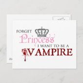 "Vergeet prinses, ik wil een vampier worden." Briefkaart (Voorkant / Achterkant)