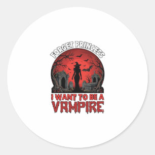 Vergeet Prinses Wil Zyn Vampier Halloween_1 Ronde Sticker