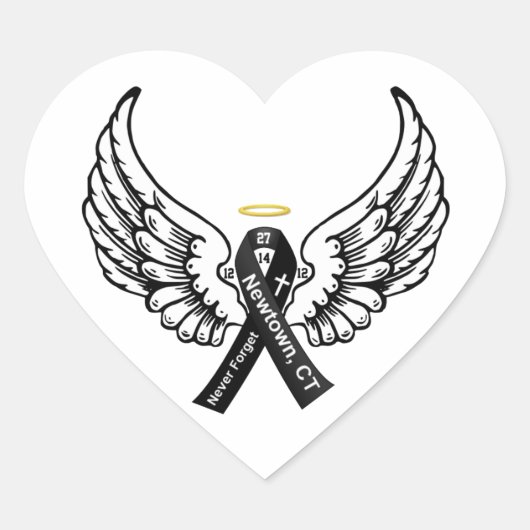 Vergeet Sandy Hook Elementary nooit Hart Sticker (Voorkant)