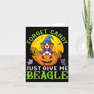 Vergeet Snoep Geef Beagle Hond Heks Deze Halloween Kaart