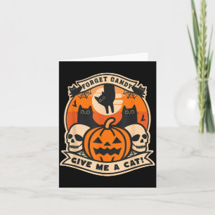 Vergeet Snoep Geef Een Kat Grappige Halloween Zwar Kaart