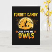 Vergeet Snoep Geef Me Alleen Uil Heks Halloween Ca Kaart (Gele Bloem)