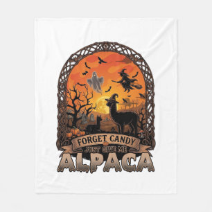 Vergeet Snoep Geef Me Alpaca Halloween Geest W Fleece Deken