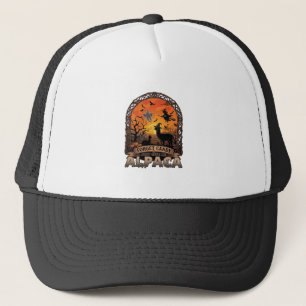 Vergeet Snoep Geef Me Alpaca Halloween Geest W Trucker Pet