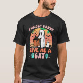 Vergeet Snoep Geef me een Cat Groovy Boo Retro H T-shirt (Voorkant)