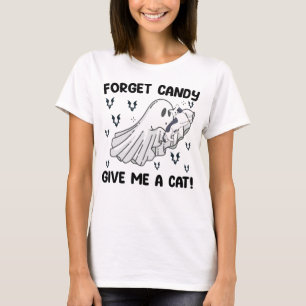 Vergeet Snoep Geef Me Een Kat Halloween T-shirt